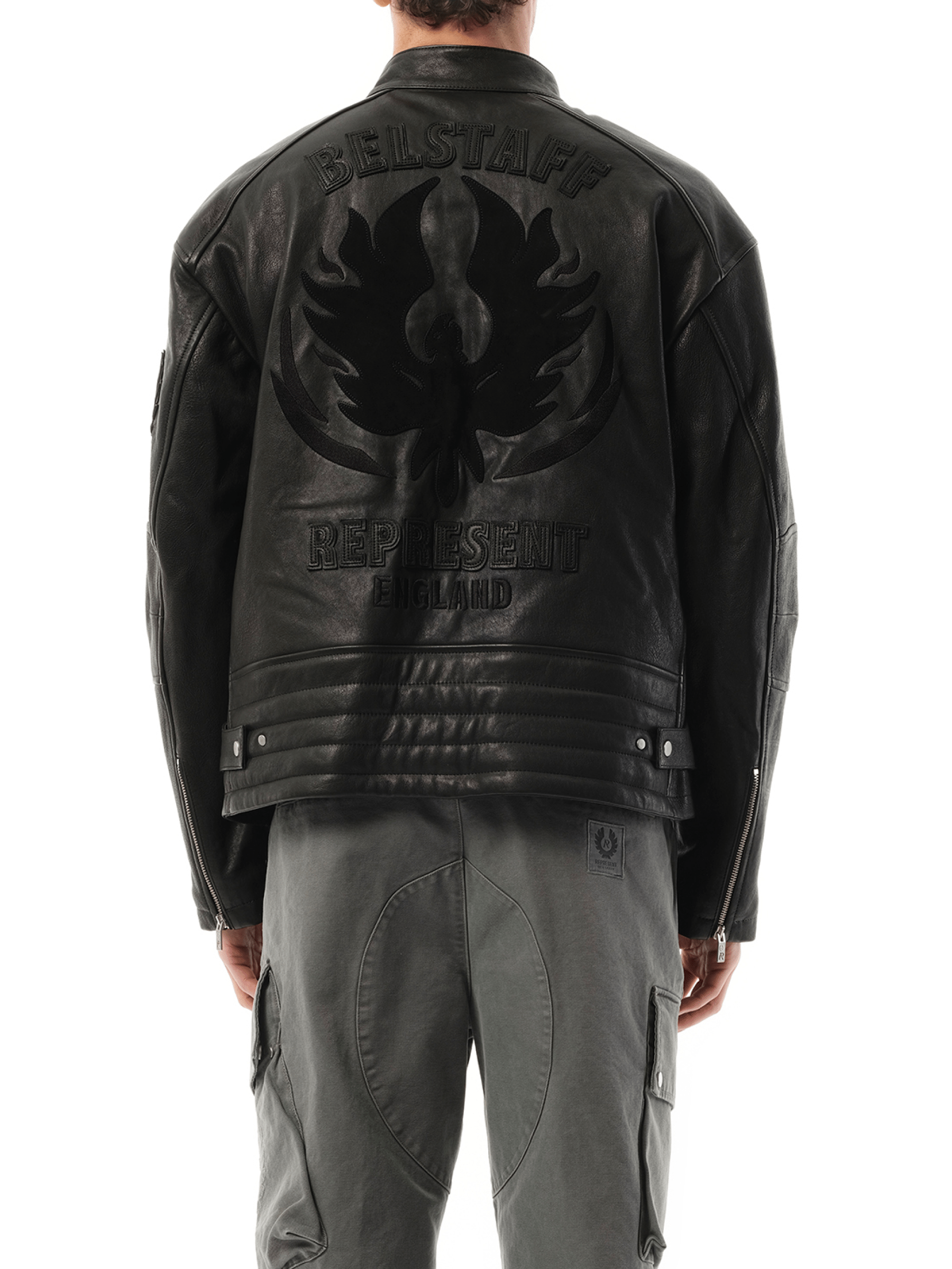 REPRESENT Belstaff Leather Race Jacket in Black | MARAIS REPRESENT Belstaff Leather Race Jacket in Black | MARAIS