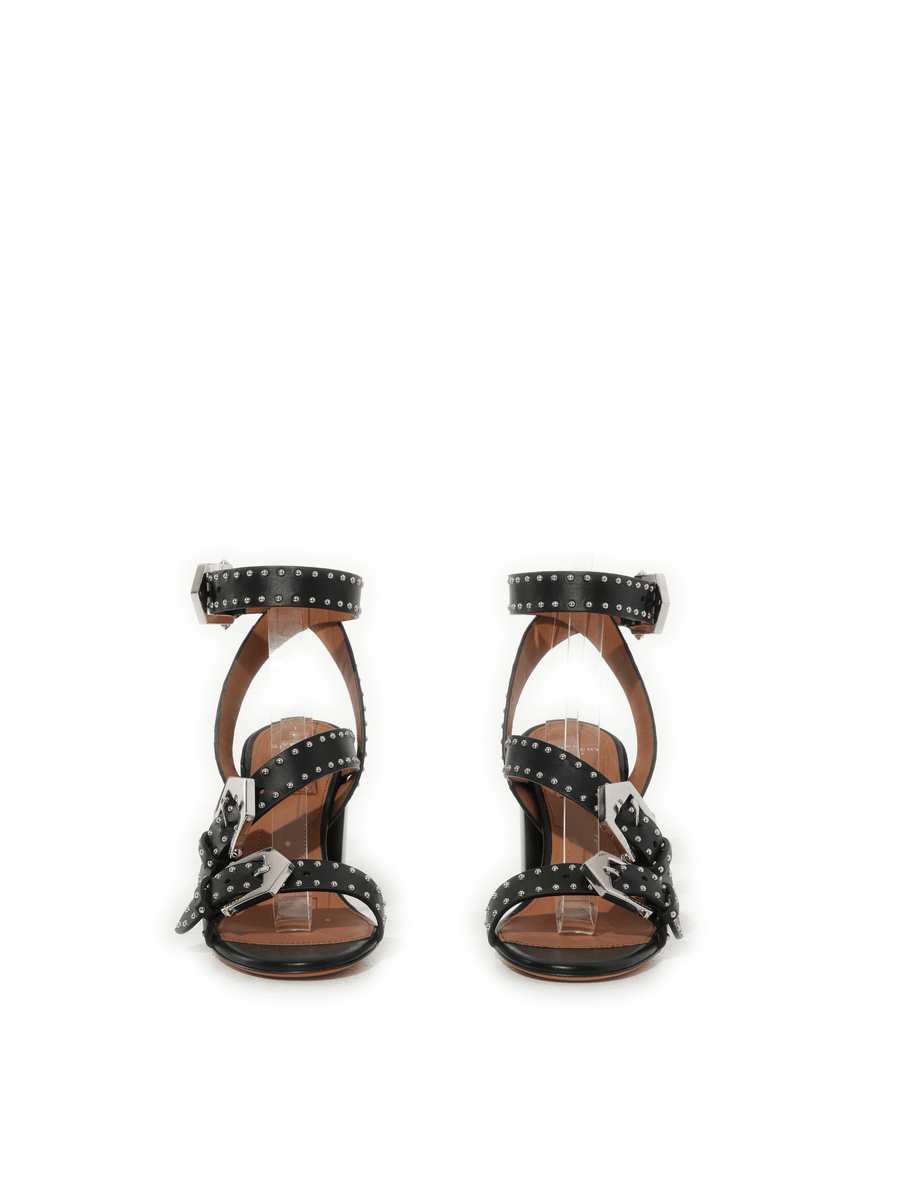 Studs Heel Sandals in Black Front View | GIVENCHY