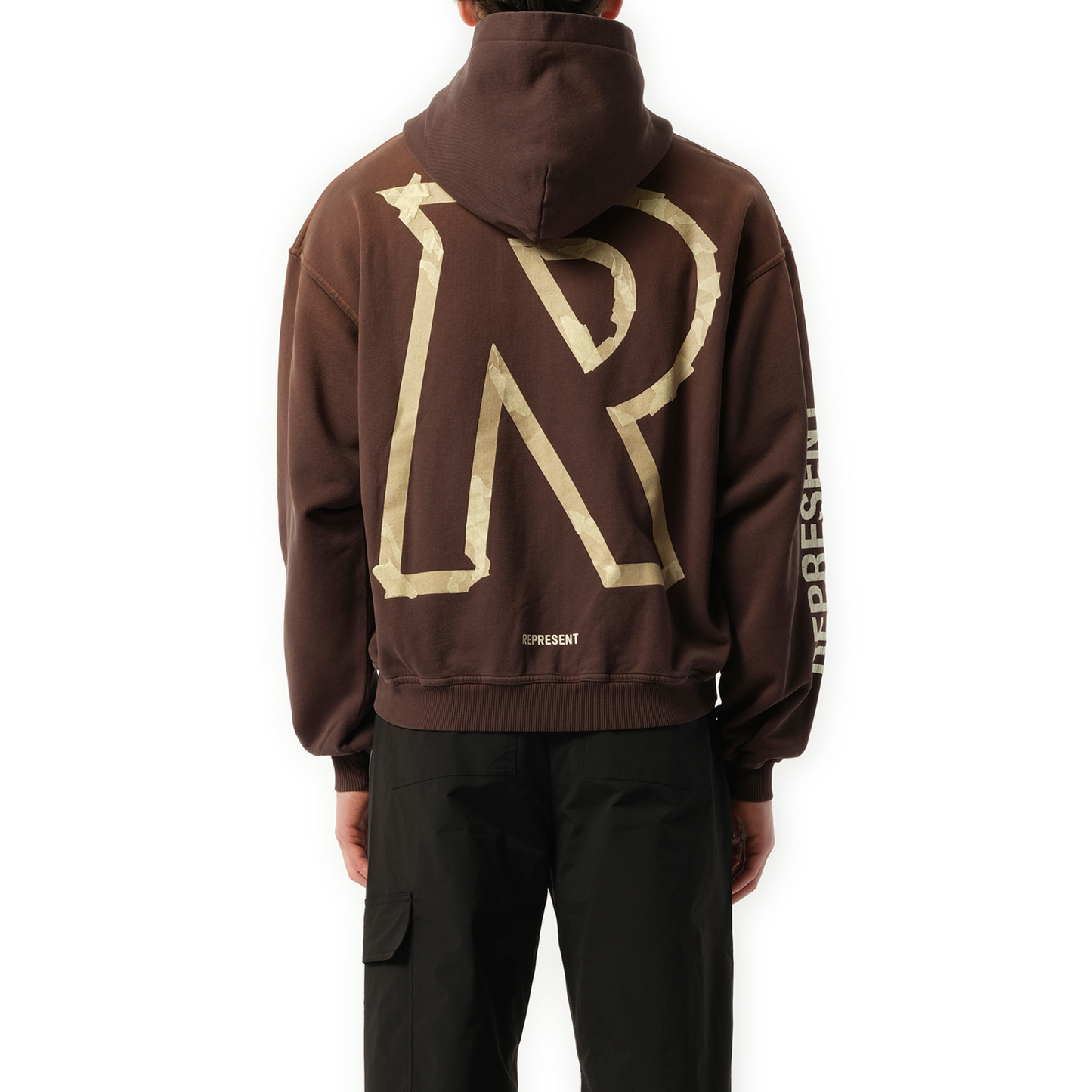 Masking Tape Initial Zip Hoodie in Cedar