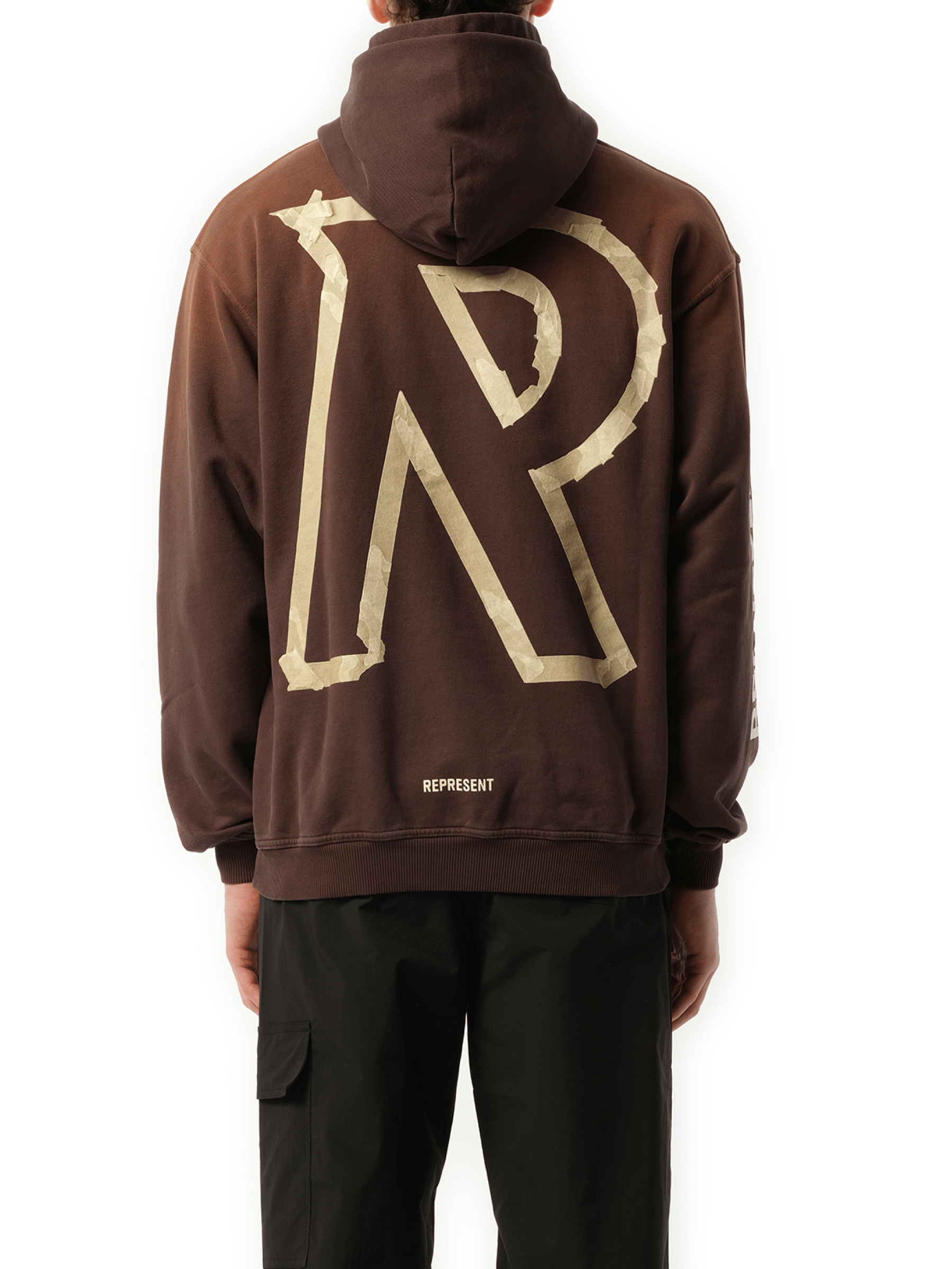 Masking Tape Initial Hoodie in Cedar - Main Image