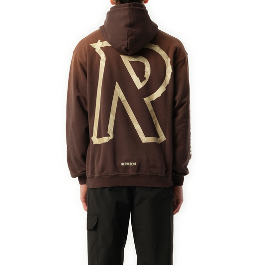 Masking Tape Initial Hoodie in Cedar