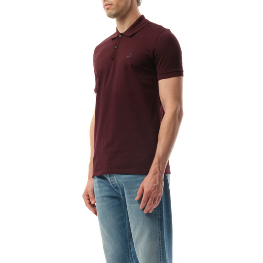 Slim Fit Basket Polo in Burgundy