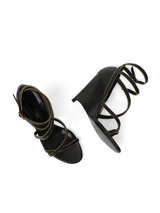 Wedge Sandal in Black Top View | LANVIN