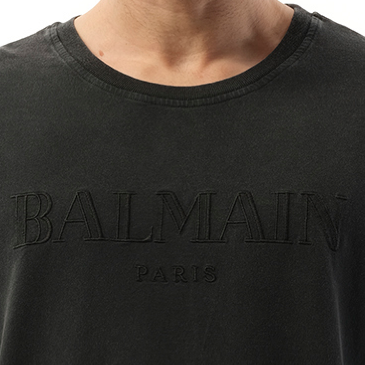 Balmain Vintage Emb T-Shirt in Grey