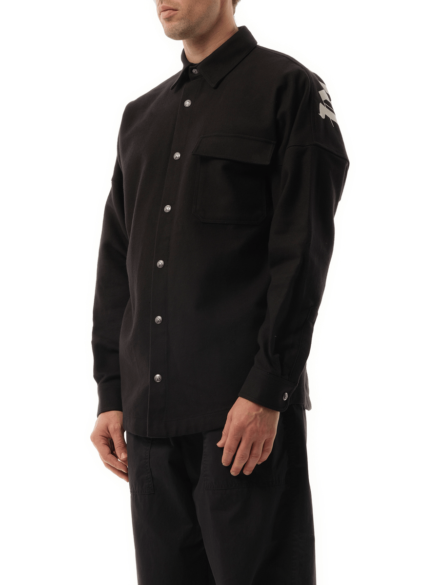 Palm Angels Classic Logo Overshirt in Black/Off White