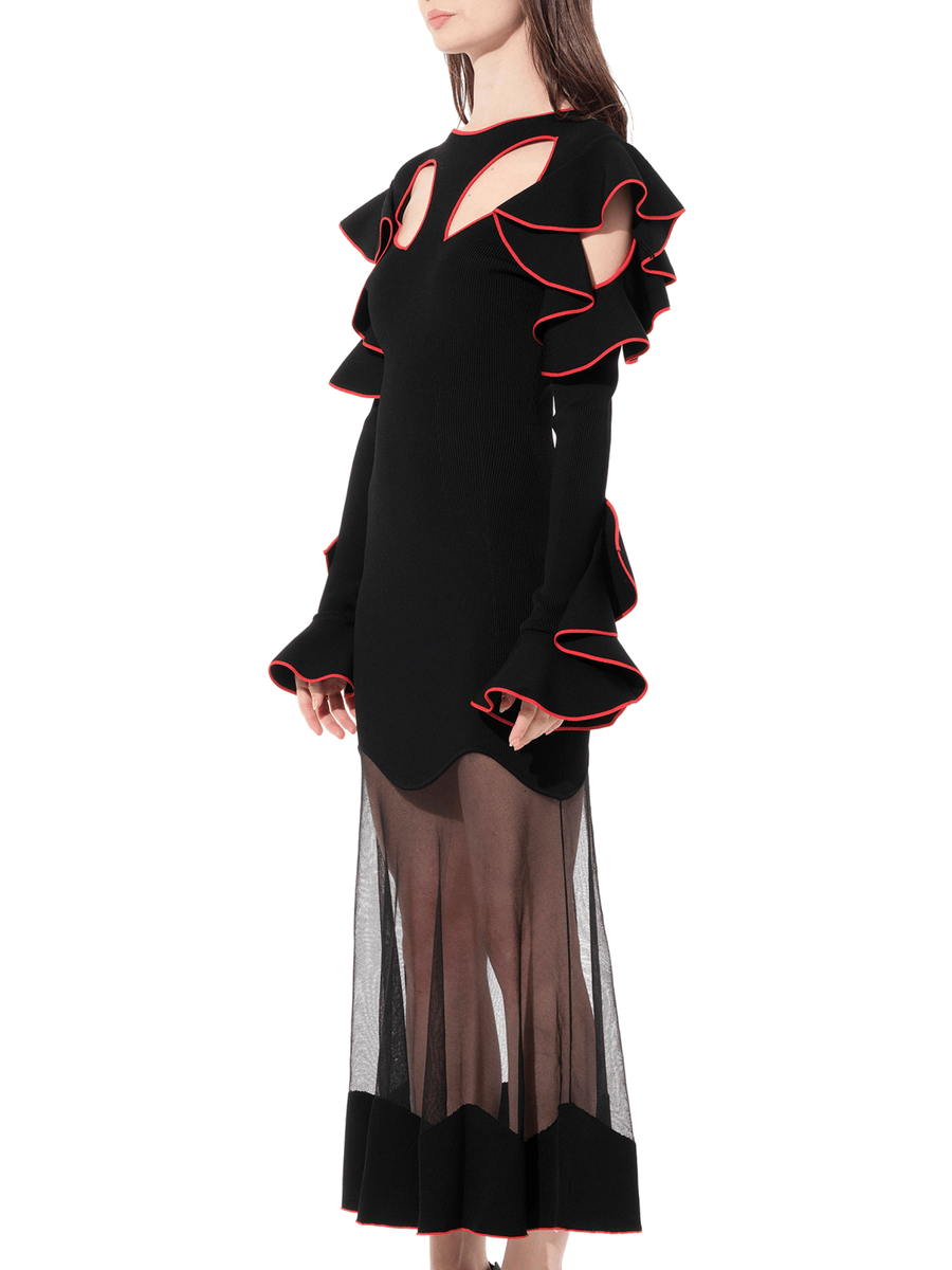 Long Sleeve Knit Dress in Black