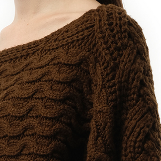 Cable Scarf in Hazlenut Brown