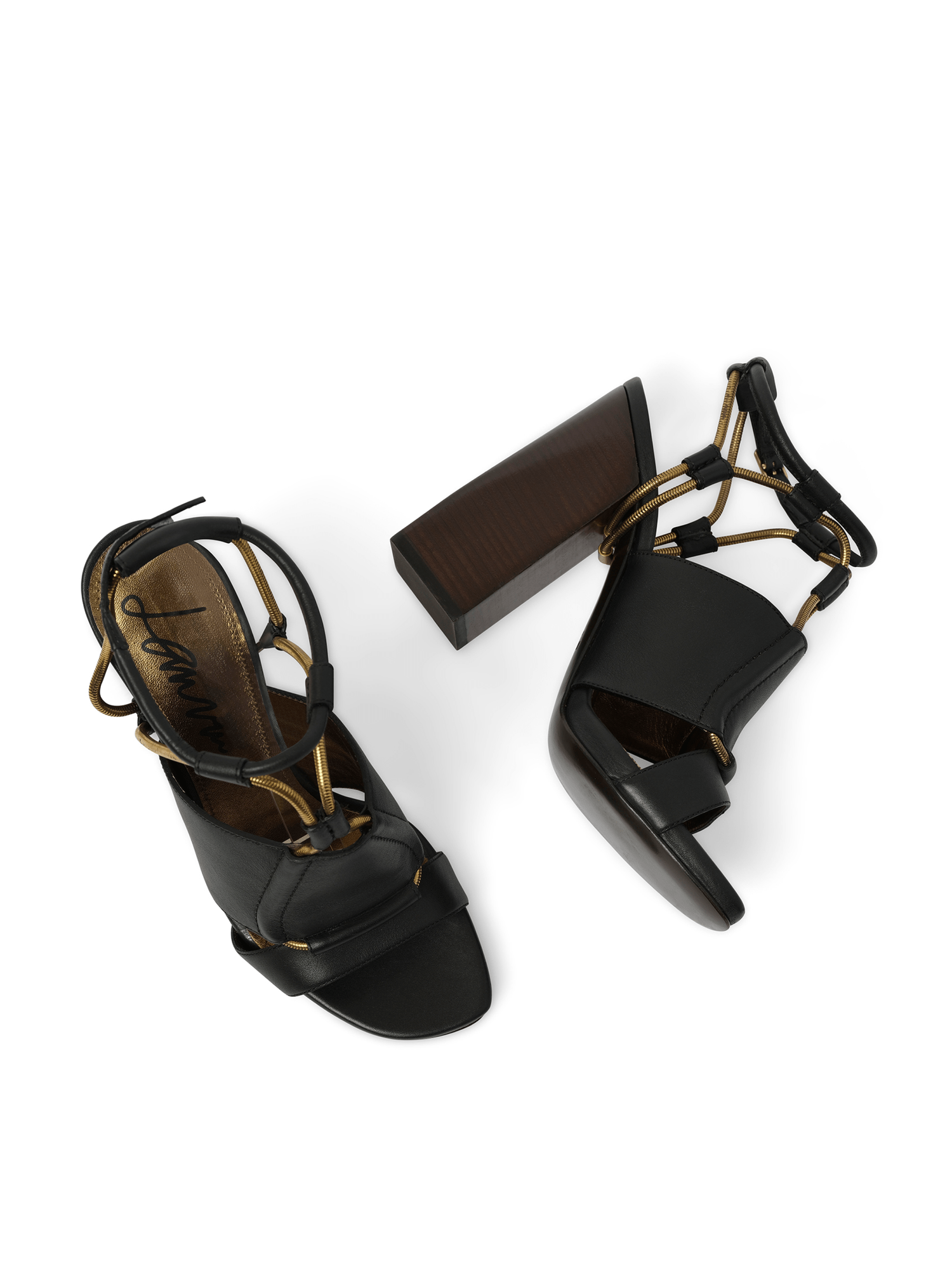 Sandal in Black Top View | LANVIN