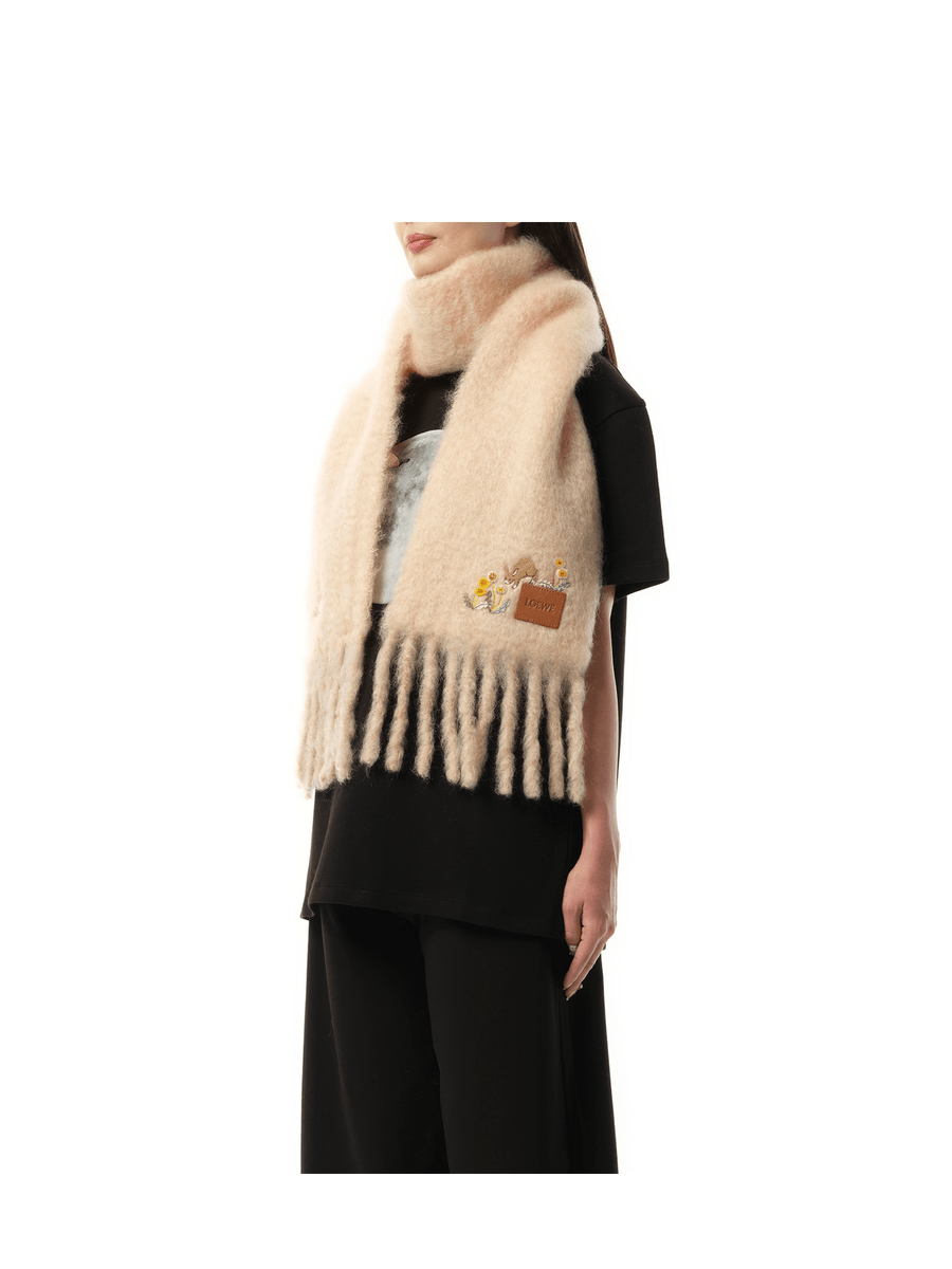 Loewe Bunny Scarf in Light Peach