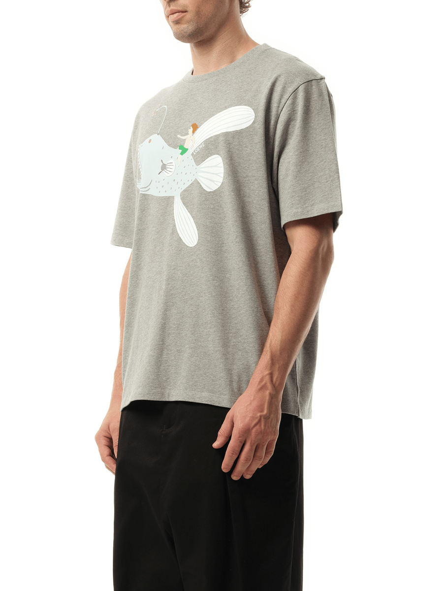 Loewe Suna Fujita Anglerfish T-Shirt in Grey Melange