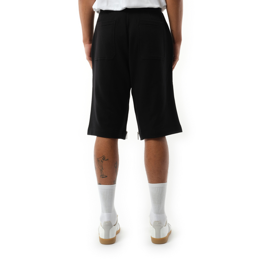 Gusset Zip Shorts in Black