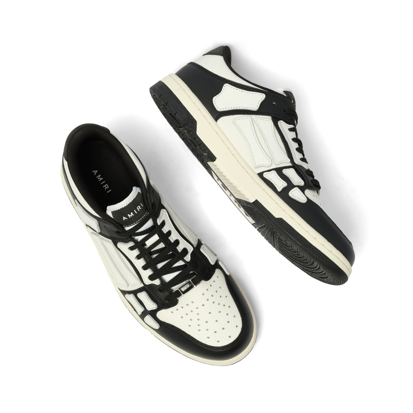 Skeleton Top Low Sneaker in Black/White