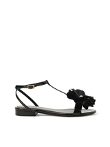 Flat Sandal in Black Side View | LANVIN