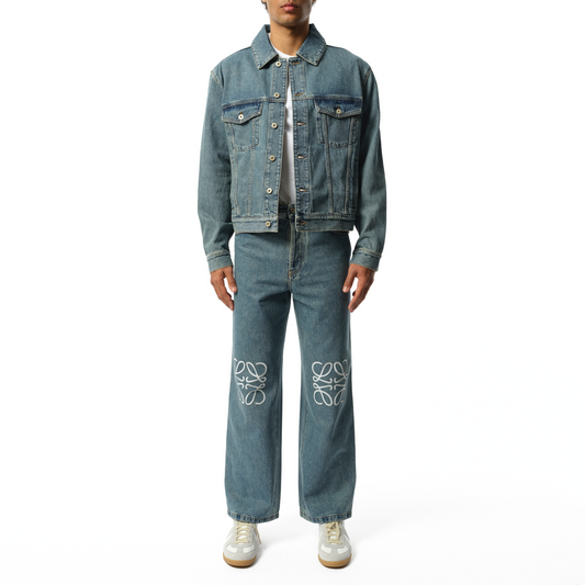 Anagram Denim Jacket in Mid Blue