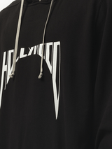 Rick Owens Drkshdw Hollywood Curved Print Oversized Hoodie in Black/Milk