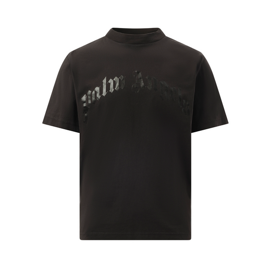 Curved Logo T-Shirt in Black