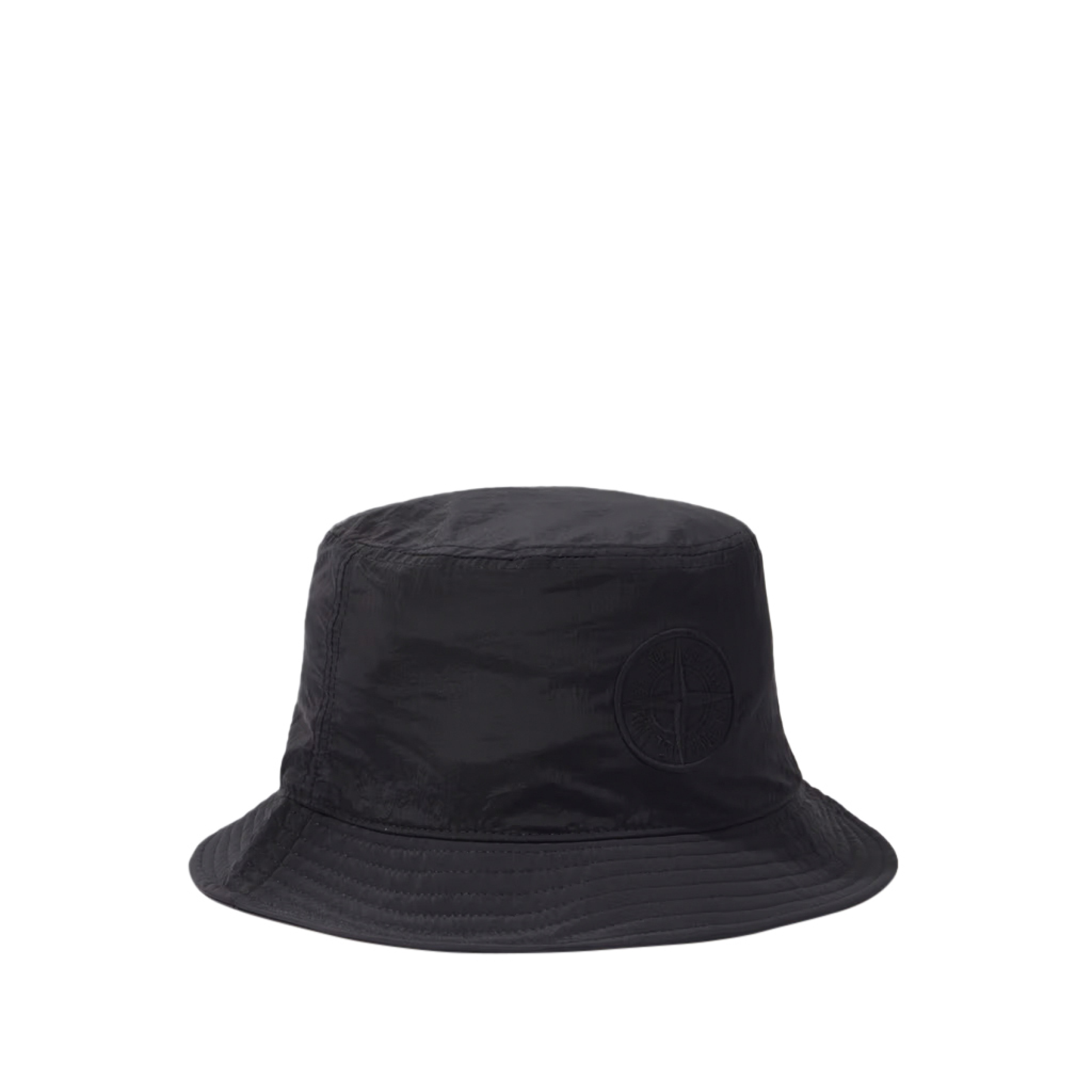 Nylon Metal Bucket Hat in Black