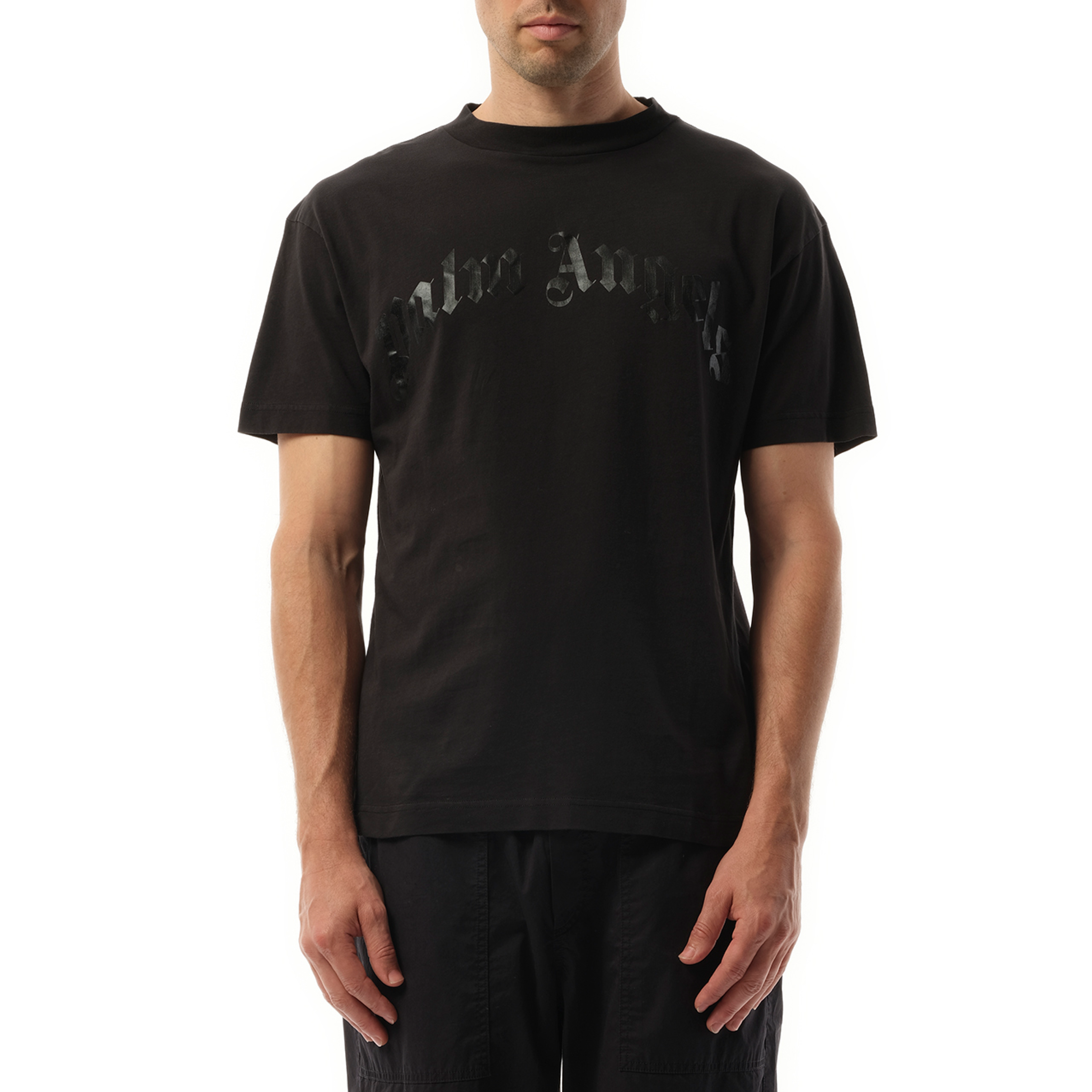 Curved Logo T-Shirt in Black