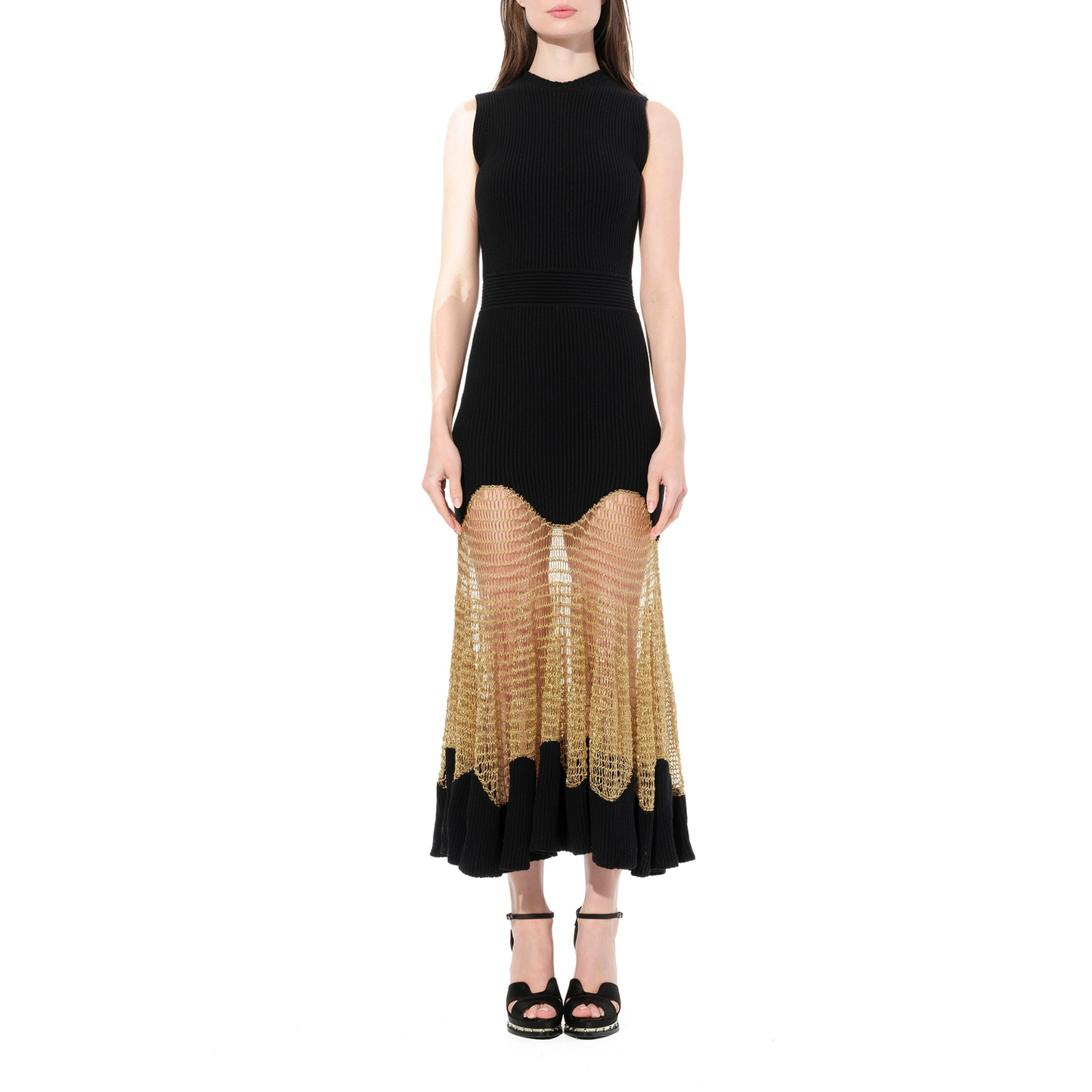 Knit Dress in Black/Gold