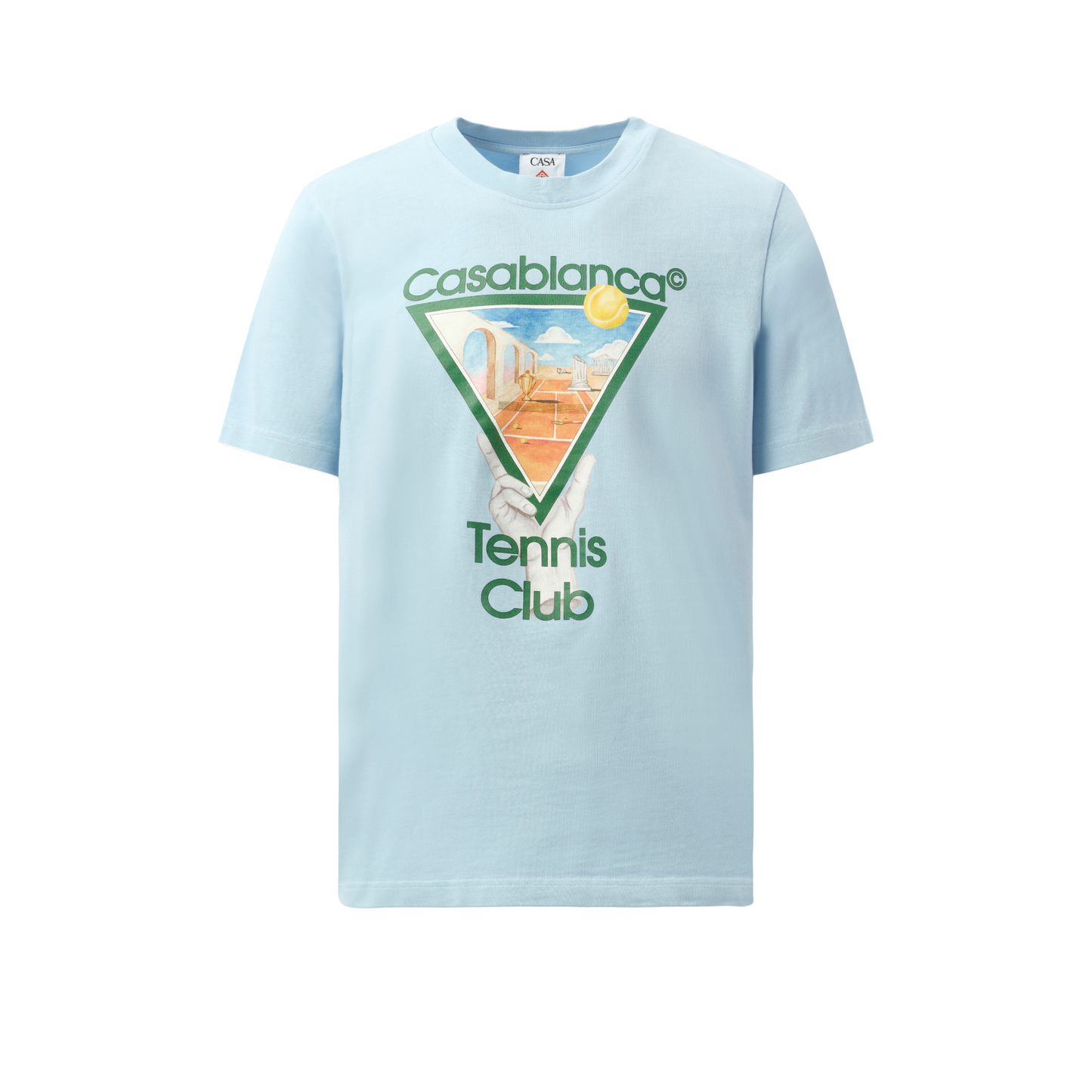 Metaphysical Tennis Icon Printed T-Shirt in Light Blue