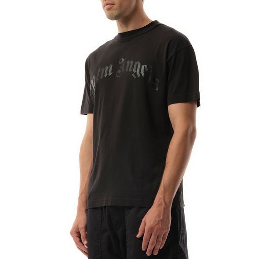 Curved Logo T-Shirt in Black