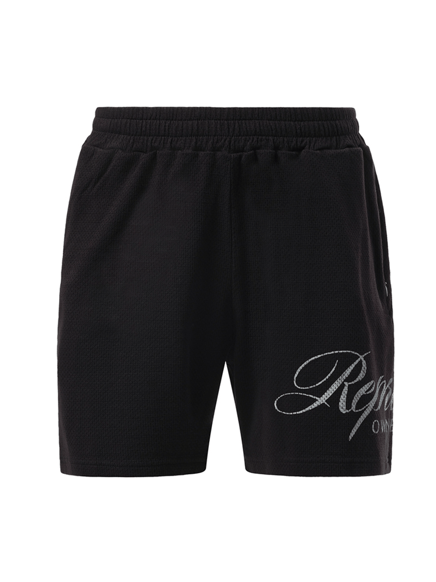 Represent Represent Owners Club Script Mesh Shorts in Black