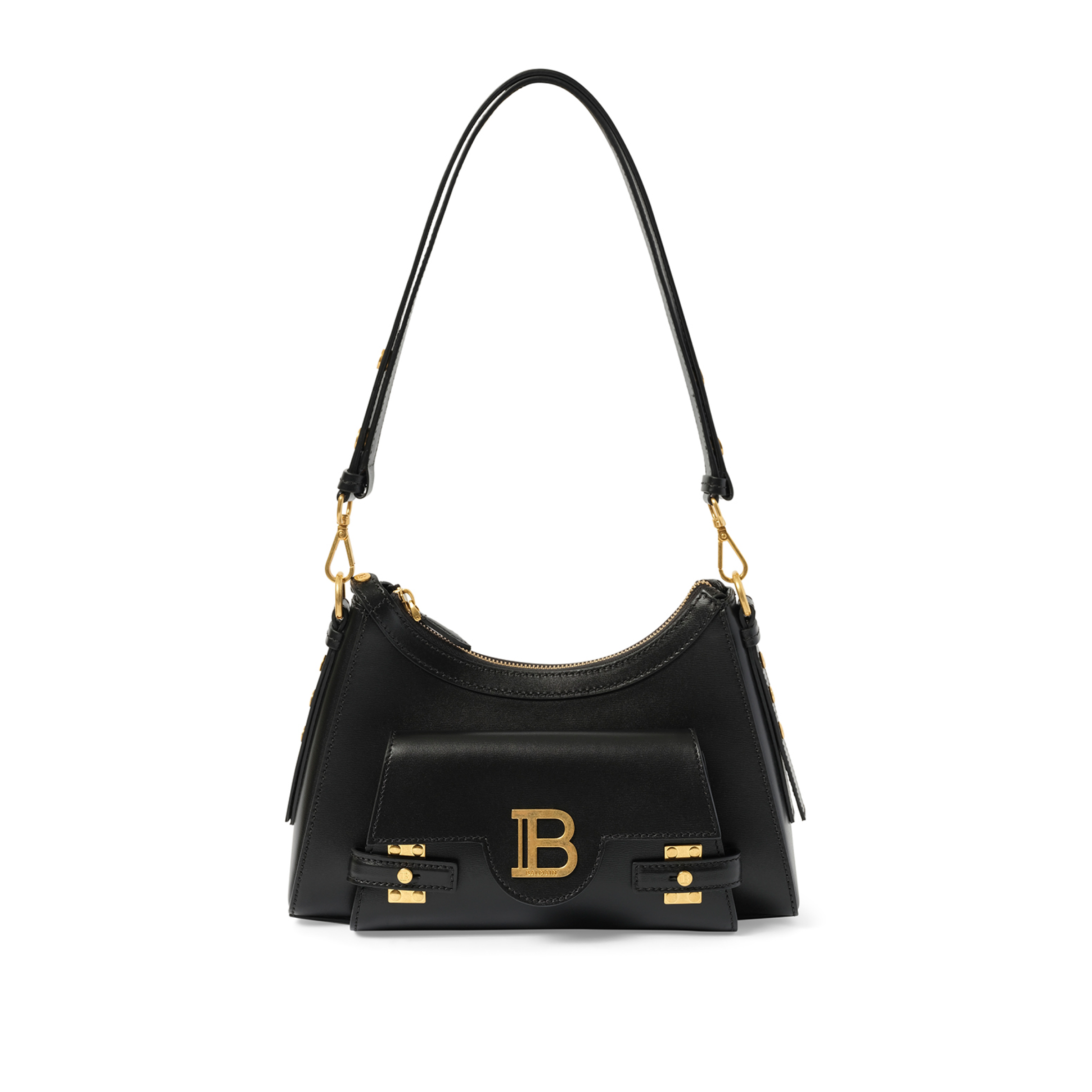 B-Buzz Hobo Calfskin Shoulder Bag in Black