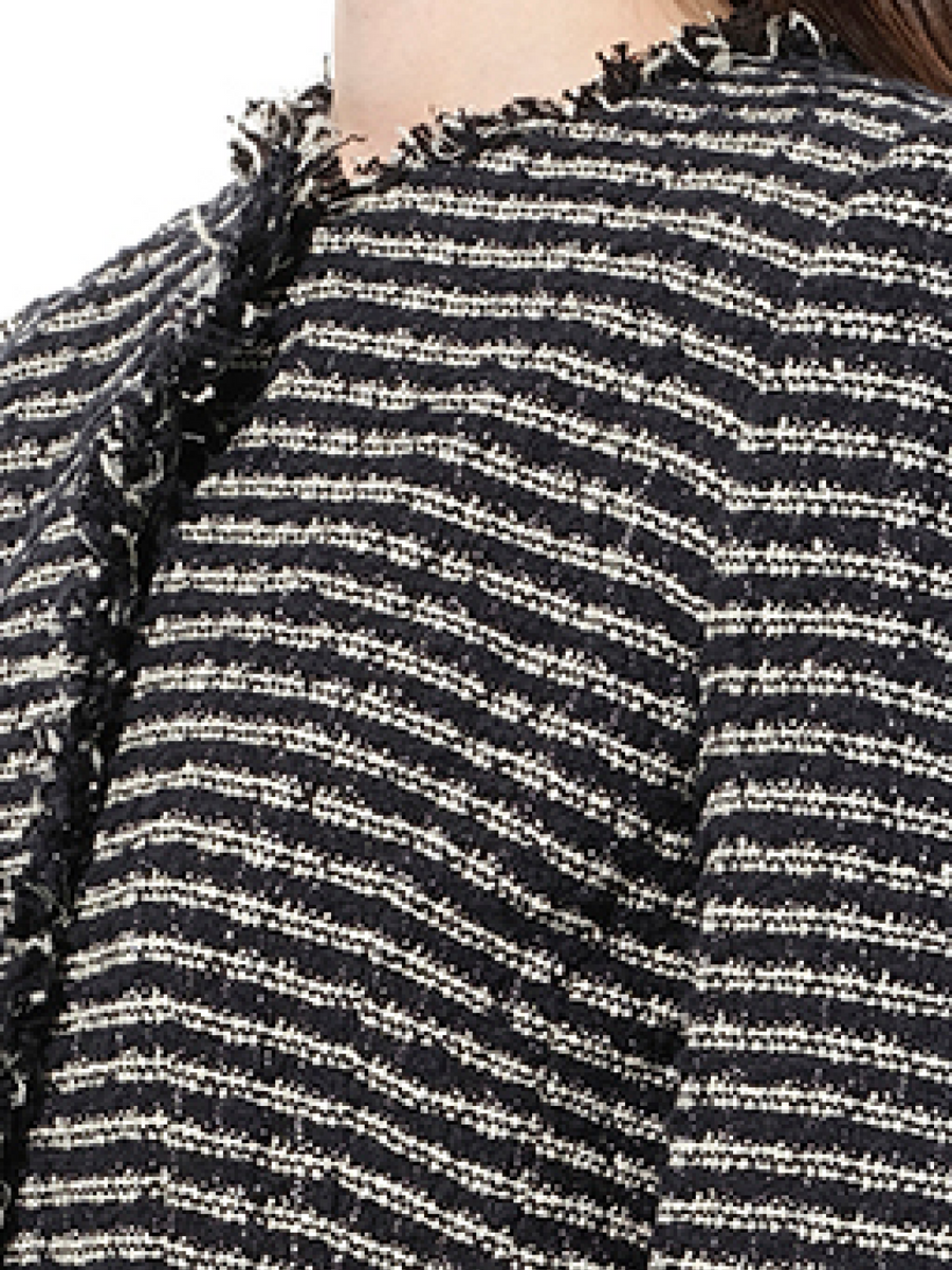 Boucle Tweed Jacket in Black/Ivory