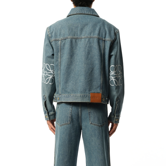 Anagram Denim Jacket in Mid Blue