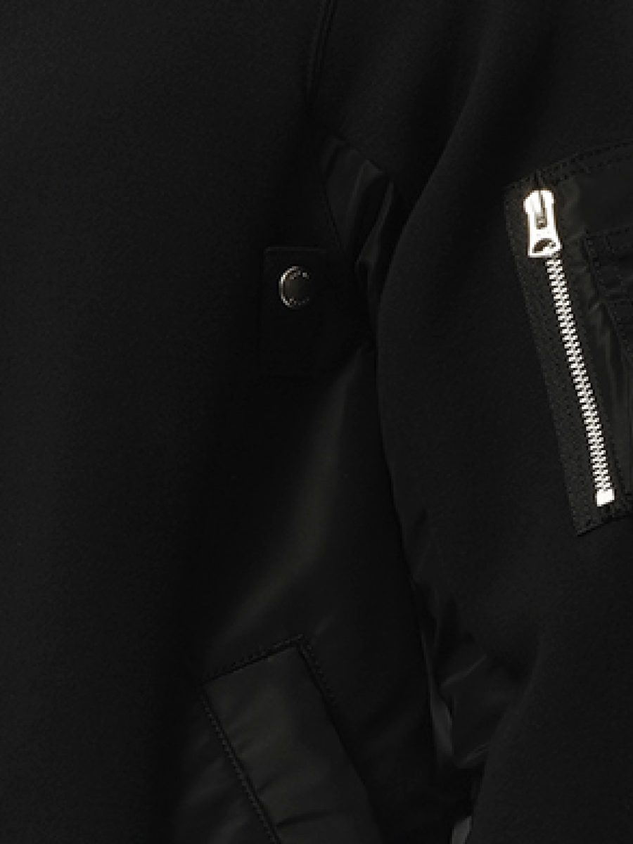 Sacai Sponge Sweat Nylon Twill Sweatshirt in Black