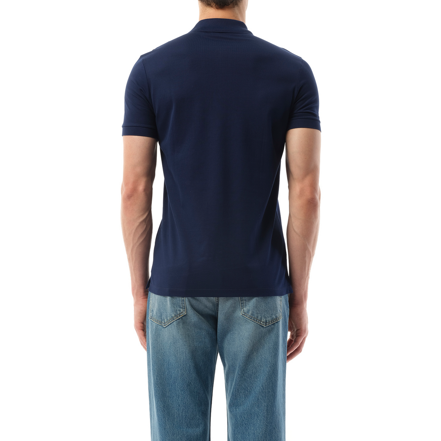 Slim Fit Basket Polo in Blue