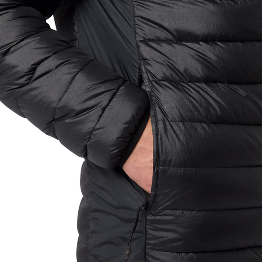 Lightweight Hooded Down Jacket in Black