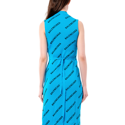 Sl Logo Wrap Dress in Turq