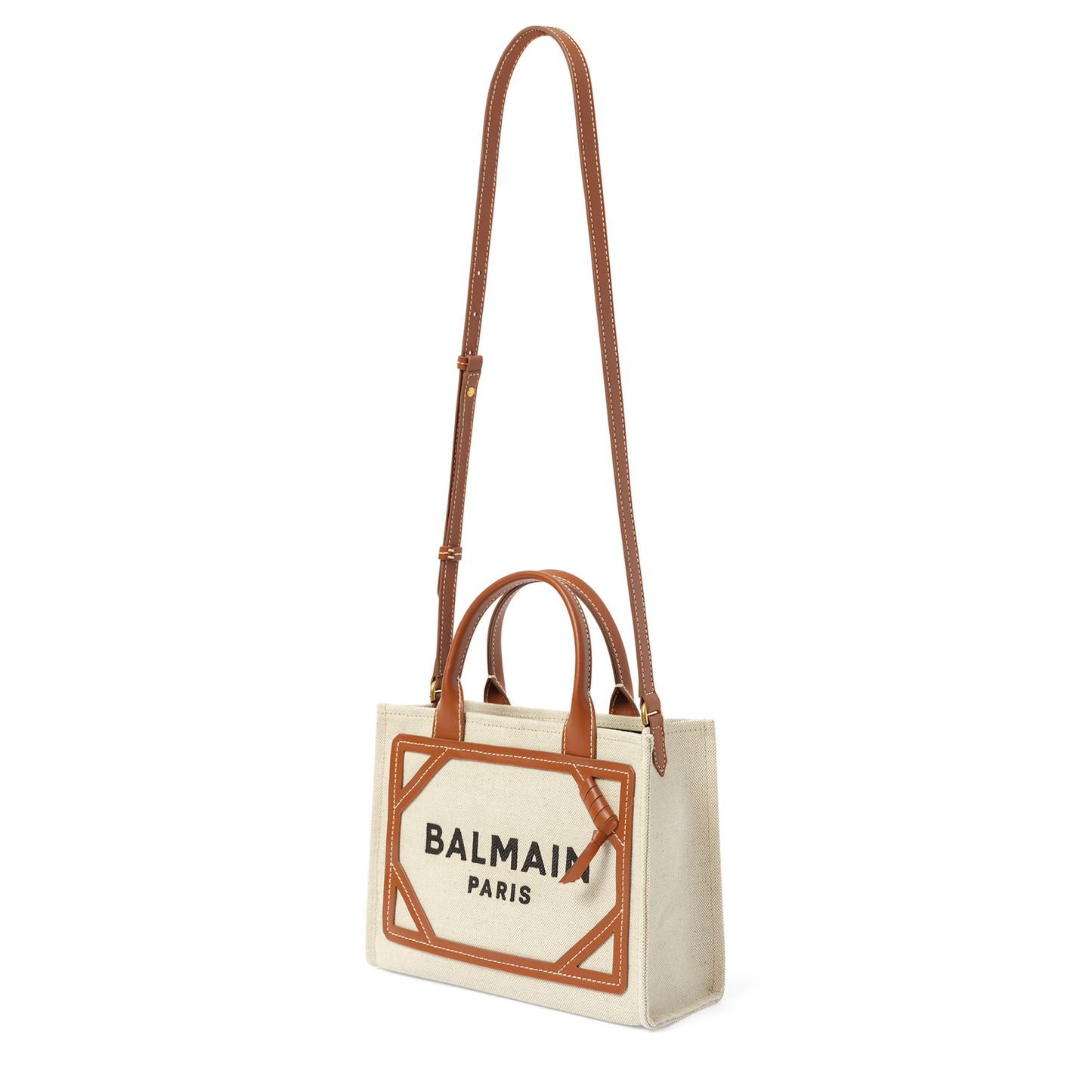 B-Army Small Canvas  Shopper Bag in Natural/Brown