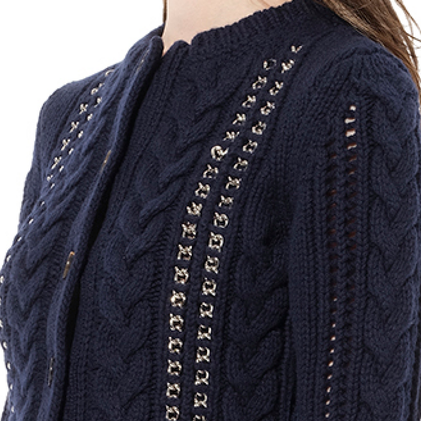 Peplum Cardigan in Navy