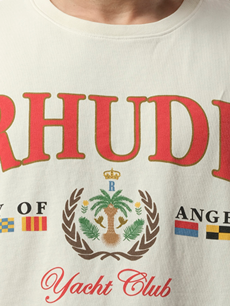 Rhude Bay of Angels Yacht T-Shirt in Vintage White