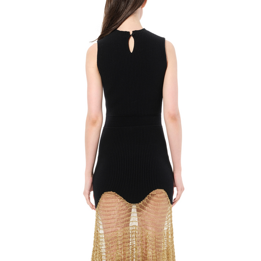 Knit Dress in Black/Gold