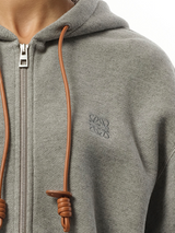Loewe Flamenco Zip Hoodie in Grey Melange