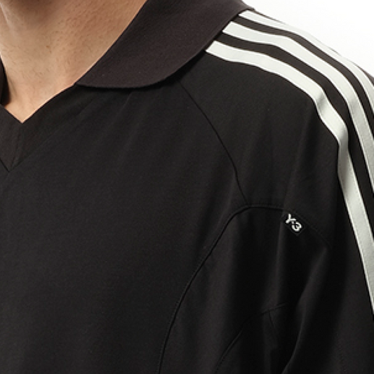 3 Stripe Football Jersey in Black