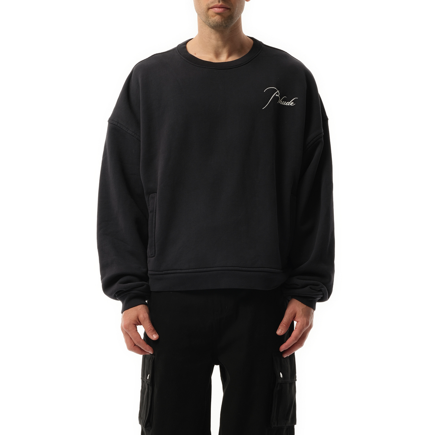 Rhude Logo Sweatshirt in Vintage Black