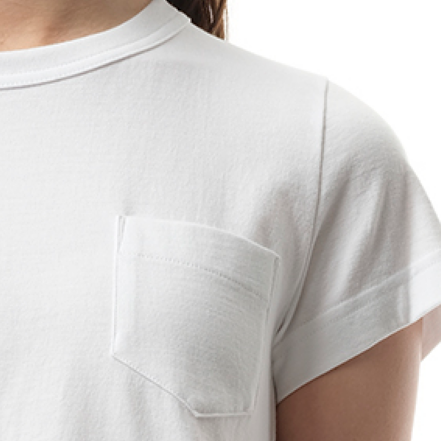 Cotton Poplin x Jersey T-Shirt in White/Off White