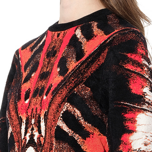 Butterfly Jacquard Knitwear in Red