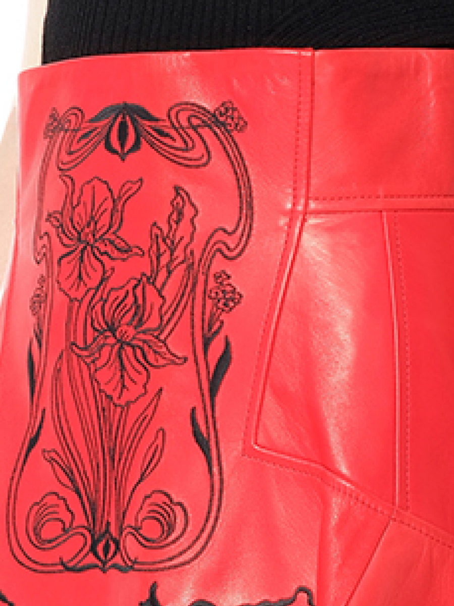 Mini Skirt in Red/Black