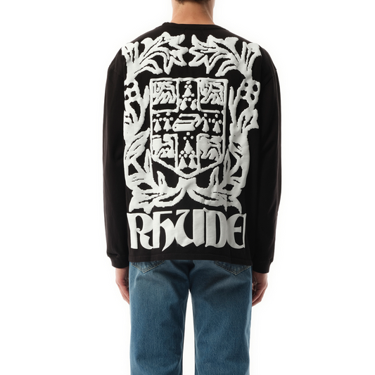 Rhude Long Sleeve T-Shirt in White/Black