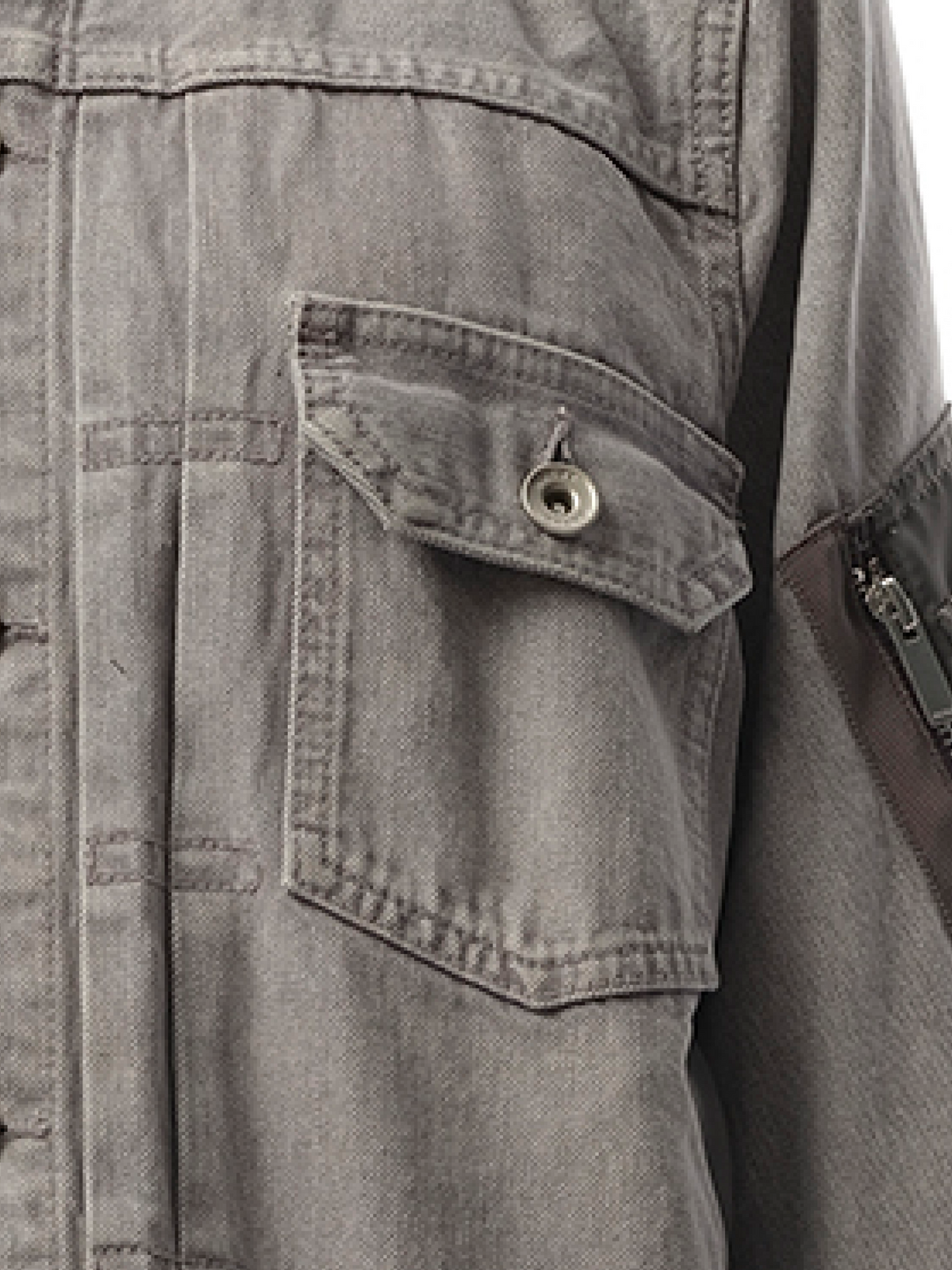 Sacai Denim x Nylon Twill Jacket in Gray