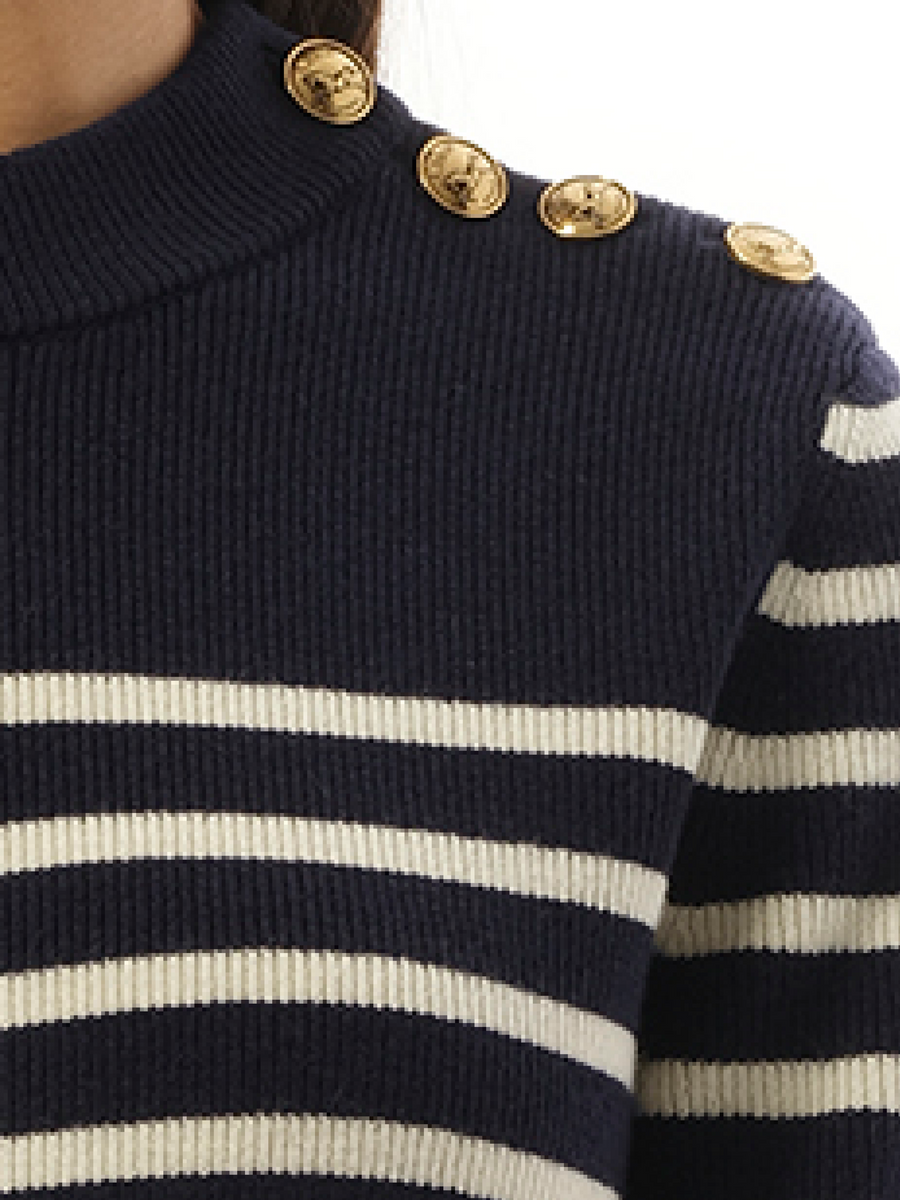 Chloe Chloe Mariniere Sweater in Blue/White
