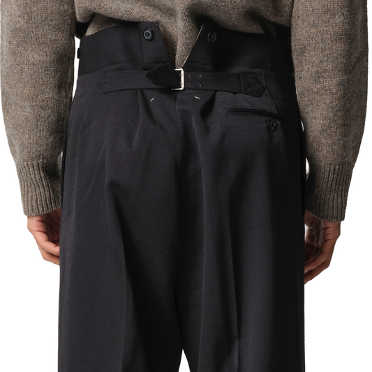 Wool Barathea Pants in Black