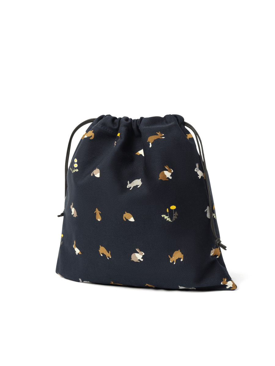 Loewe Bunnies Drawstring Pouch in Deep Navy