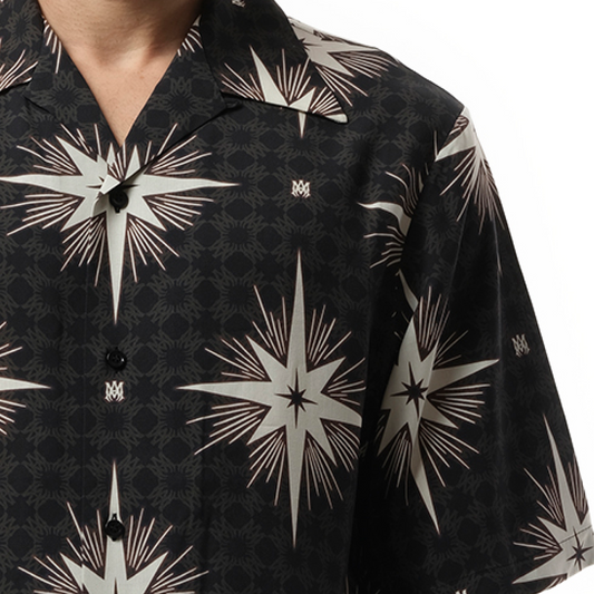 Starburst Camp Shirt in Black