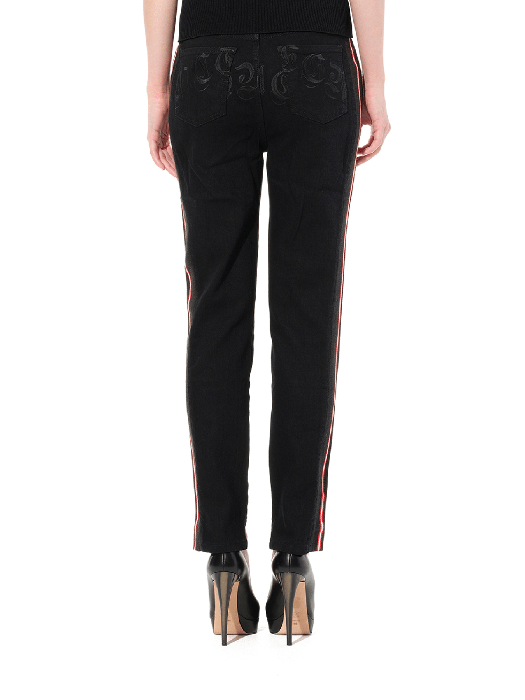 Emb Denim Jeans in Black